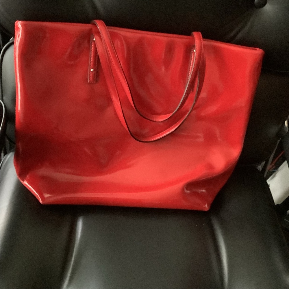 Kate Spade Red Patent Leather Tote Bag